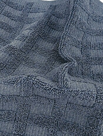 Serviette de toilette coton collection DENIM Quadrillé