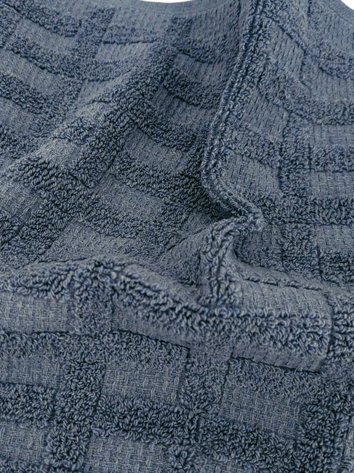 Serviette de toilette coton collection DENIM Quadrillé - Kiabi