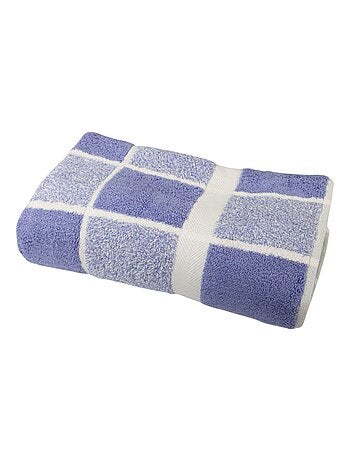 Serviette de toilette coton éponge carreaux CELESTE