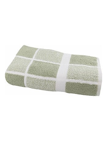 Serviette de toilette coton éponge carreaux CELESTE