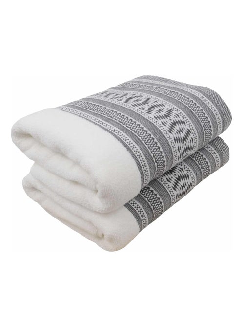Serviette de toilette coton éponge ETHNIQUE - Kiabi