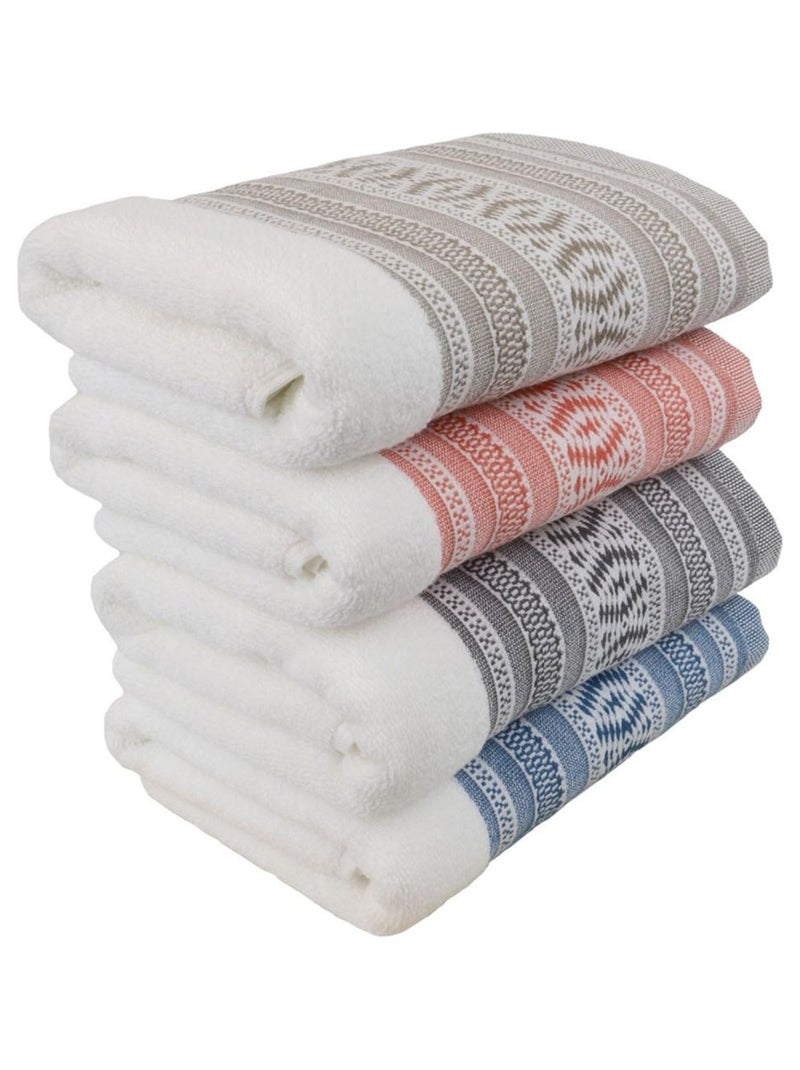 Serviette de toilette coton éponge ETHNIQUE Gris - Kiabi