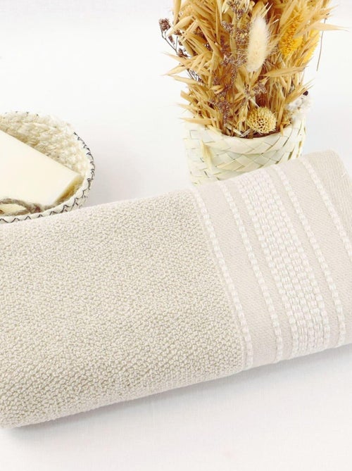 Serviette de toilette coton lin éponge LINA - Kiabi