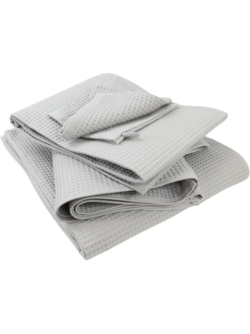Serviette de toilette coton nid d'abeille EDEN Gris - Kiabi