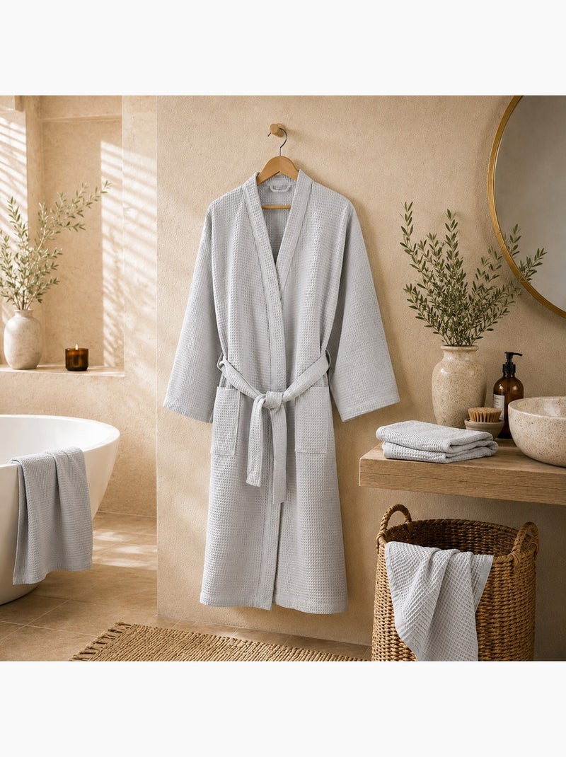 Serviette de toilette coton nid d'abeille EDEN Gris - Kiabi