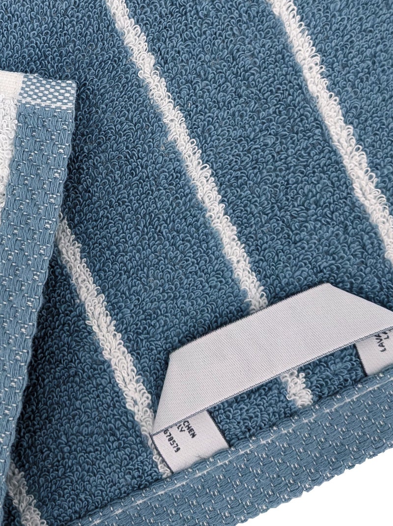 Serviette de toilette coton PURE LIGHT Bleu - Kiabi