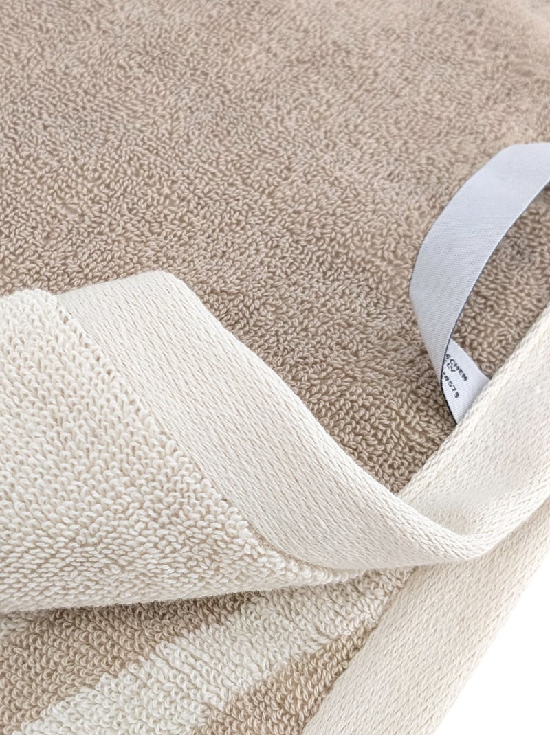 Serviette de toilette coton ZEBRA SOFT Zèbre/Uni Beige - Kiabi