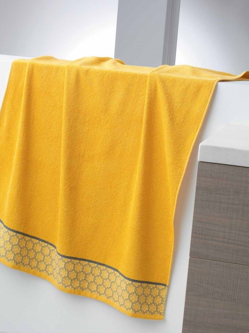 Serviette de toilette Drap de bain Adelie Miel 90 x 150 cm Jaune - Kiabi