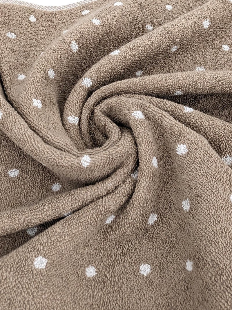 Serviette de toilette EFFICIENCE DOTS Marron clair - Kiabi