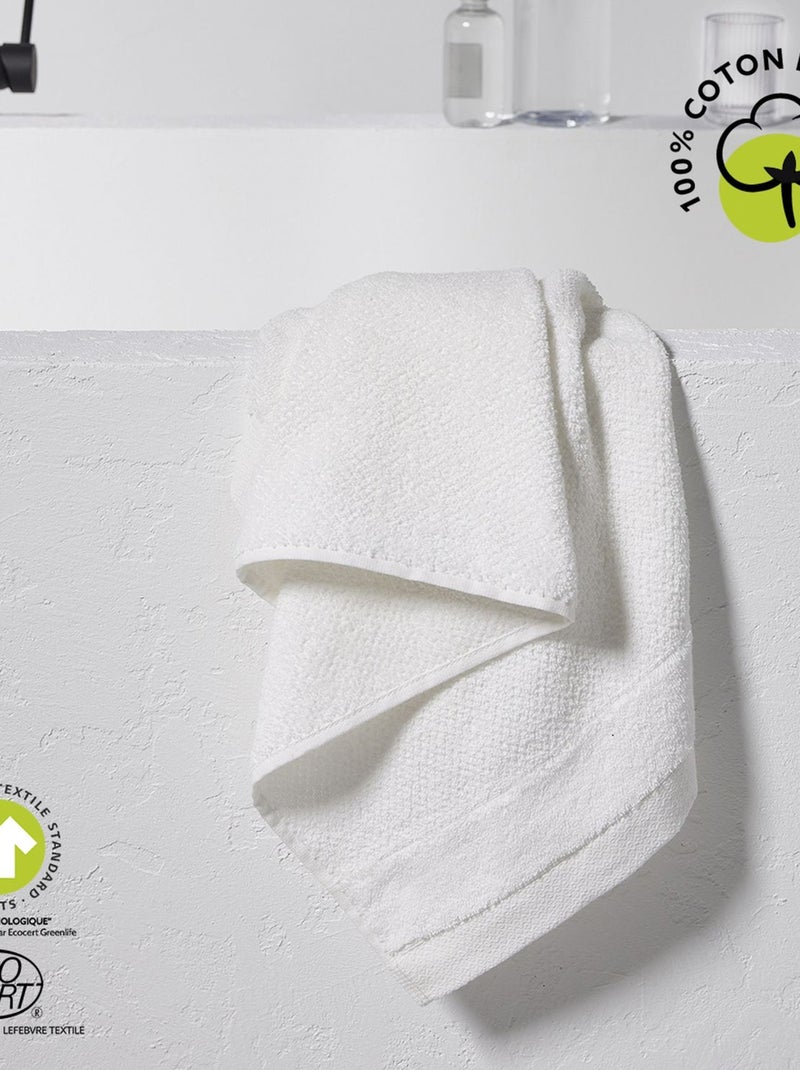 Serviette de toilette en coton BIO Blanc - Kiabi