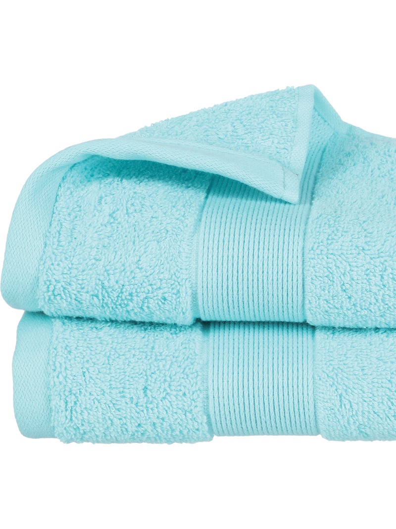 Serviette de toilette en coton éponge PRAIA Bleu ciel - Kiabi