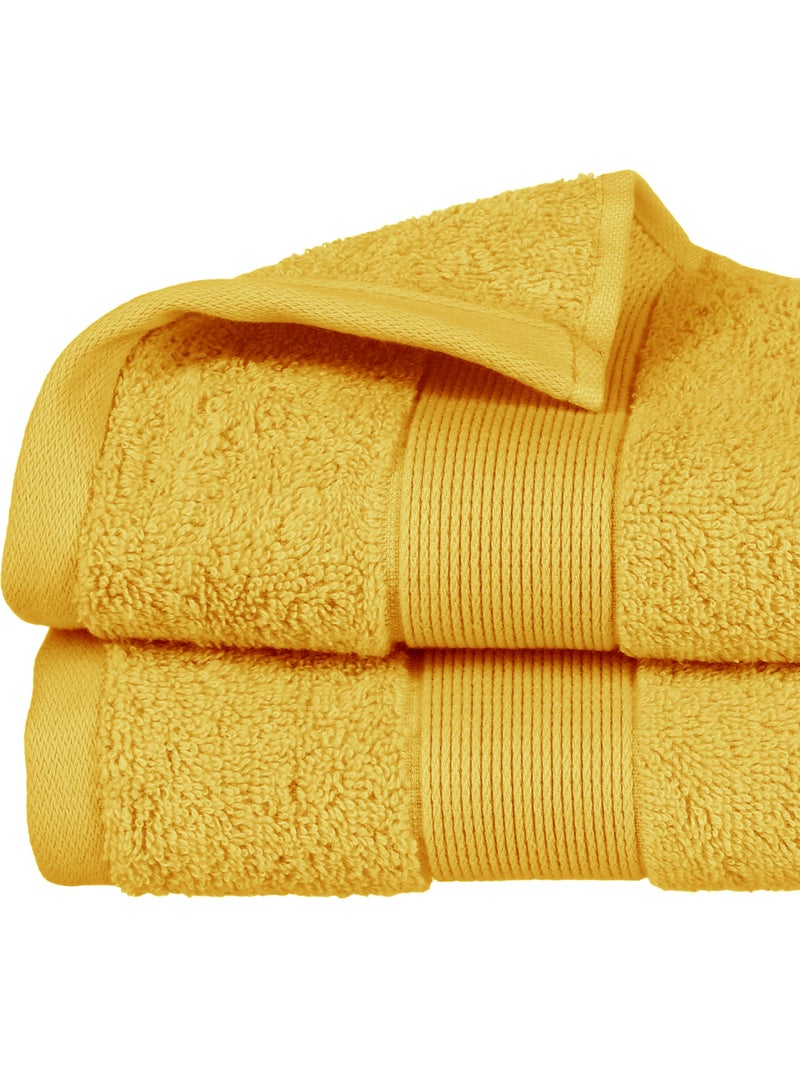 Serviette de toilette en coton éponge PRAIA Jaune - Kiabi