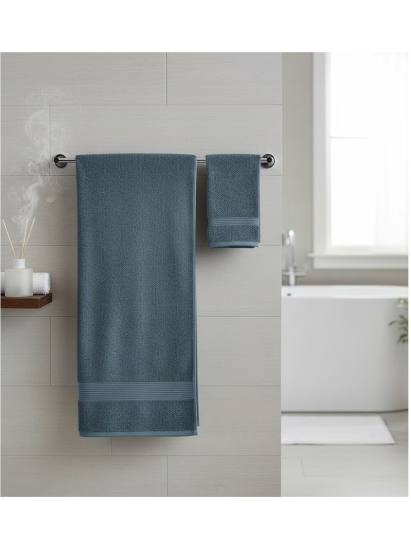 Serviette de toilette en coton Lilas Bleu pétrole - Kiabi