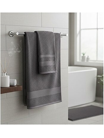 Serviette de toilette en coton Lilas