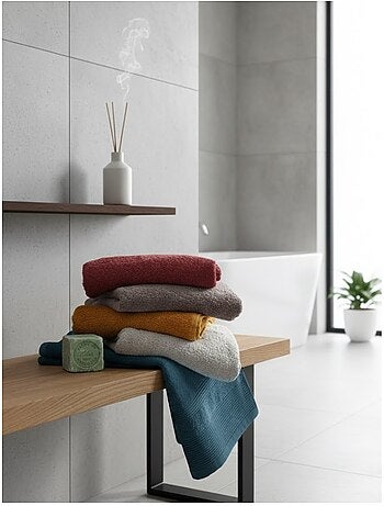 Serviette de toilette en coton Lilas