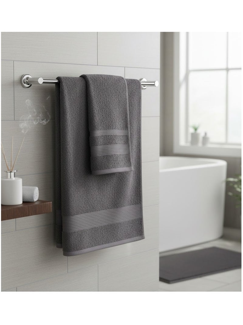 Serviette de toilette en coton Lilas gris anthracite - Kiabi
