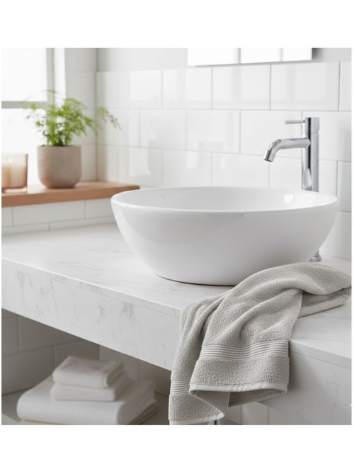 Serviette de toilette en coton Lilas - Kiabi