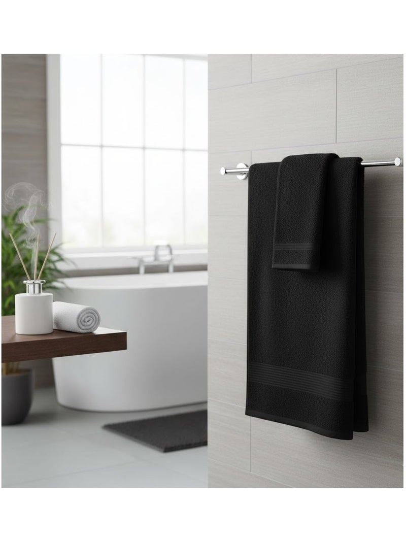Serviette de toilette en coton Lilas Noir - Kiabi