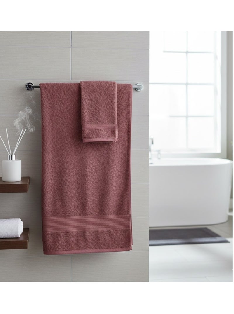Serviette de toilette en coton Lilas Rouge Marsala - Kiabi