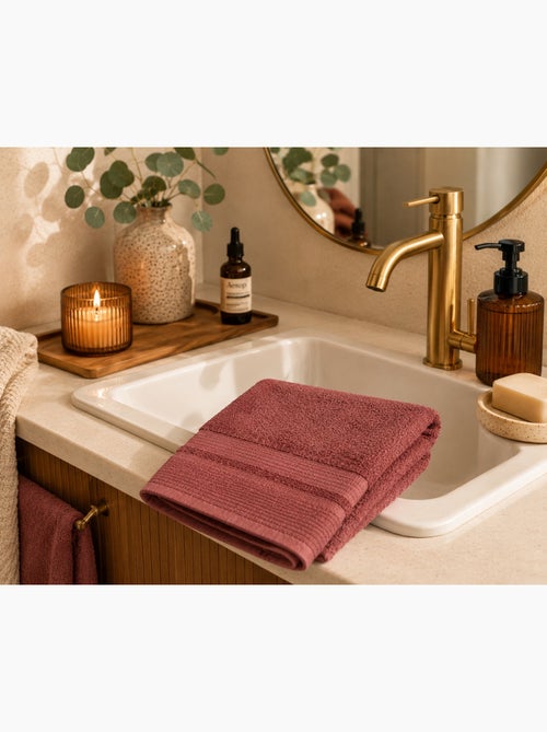 Serviette de toilette en coton Lilas - Kiabi