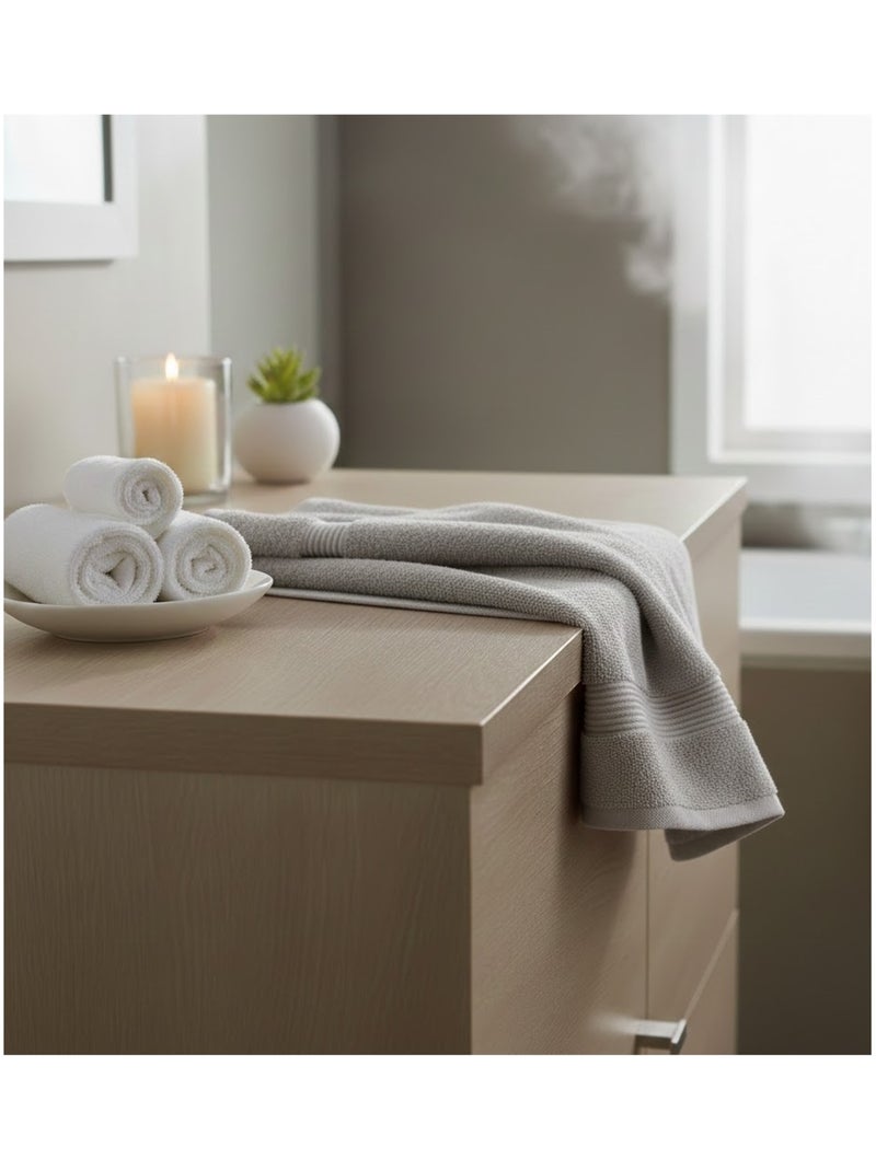 Serviette de toilette en coton Lilas Taupe - Kiabi