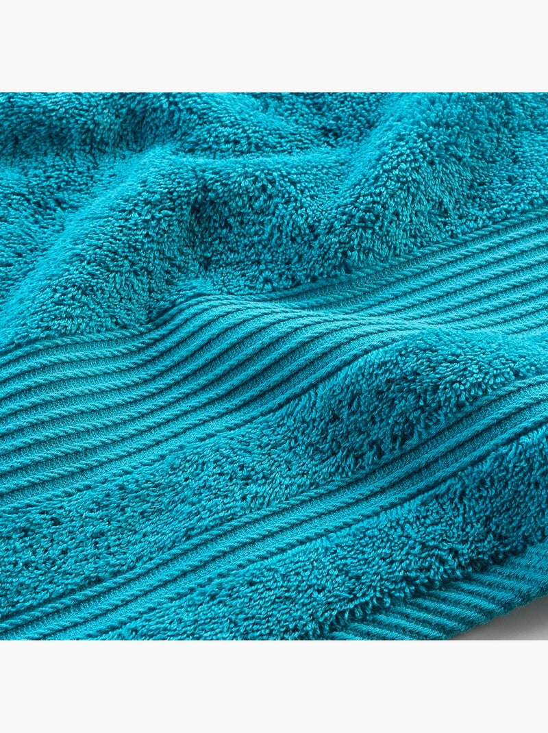 Serviette de toilette en coton tendresse Bleu paon - Kiabi