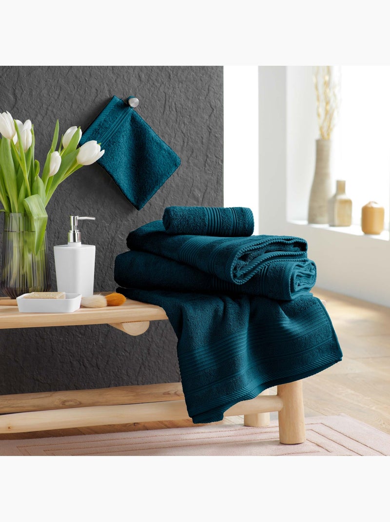 Serviette de toilette en coton tendresse douceur Indigo - Kiabi