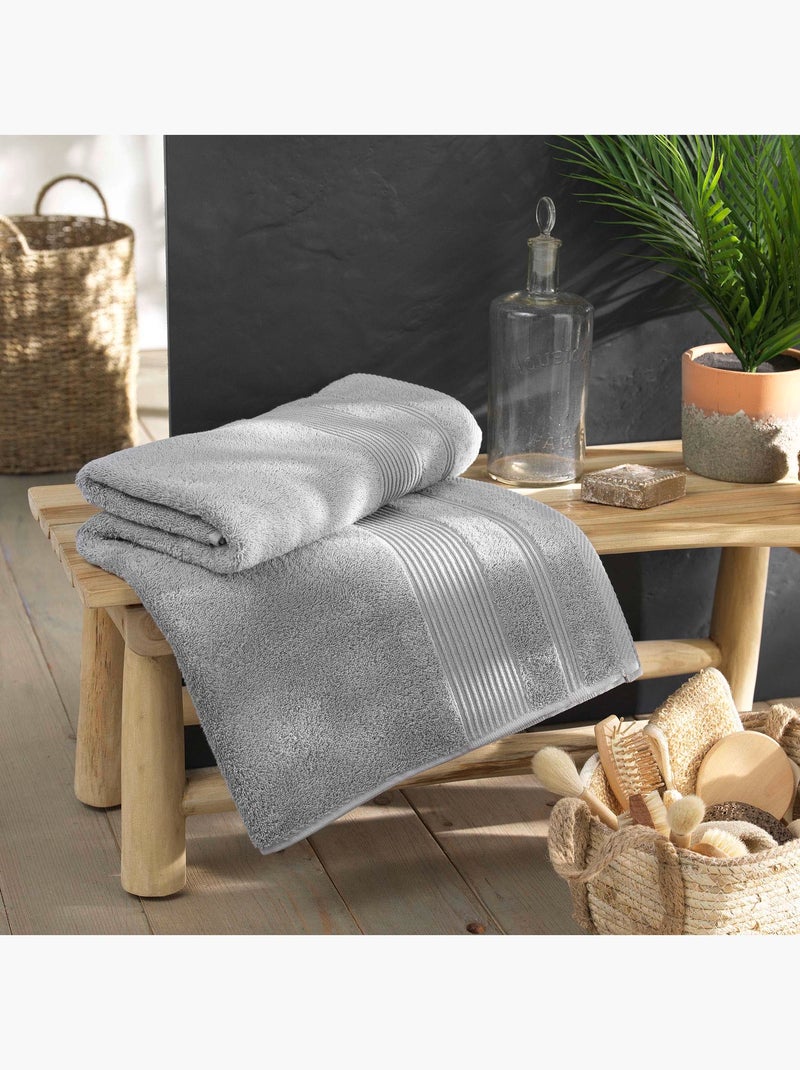 Serviette de Toilette en Coton Tendresse Gris perle - Kiabi
