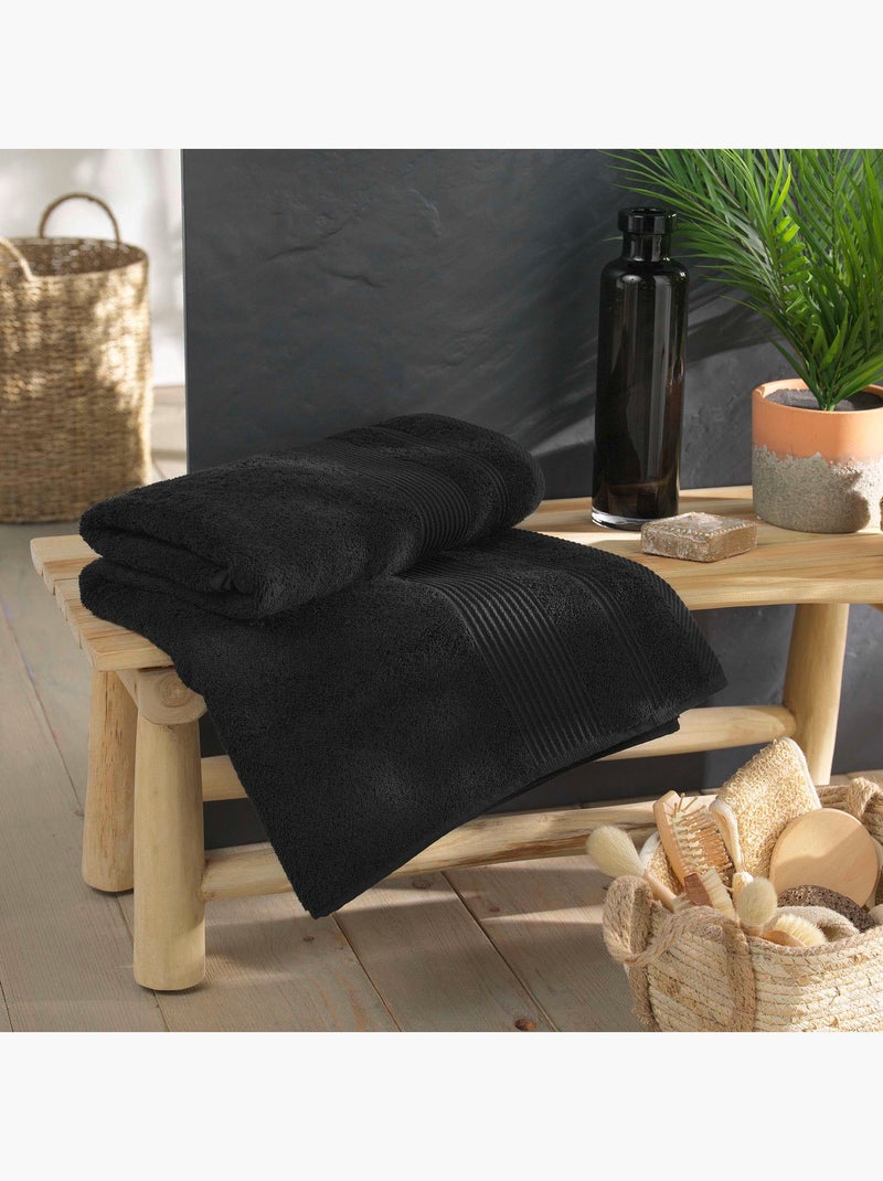 Serviette de Toilette en Coton Tendresse Noir - Kiabi