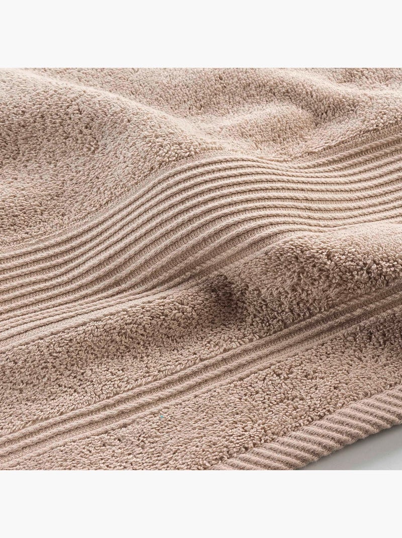 Serviette de Toilette en Coton Tendresse Taupe - Kiabi