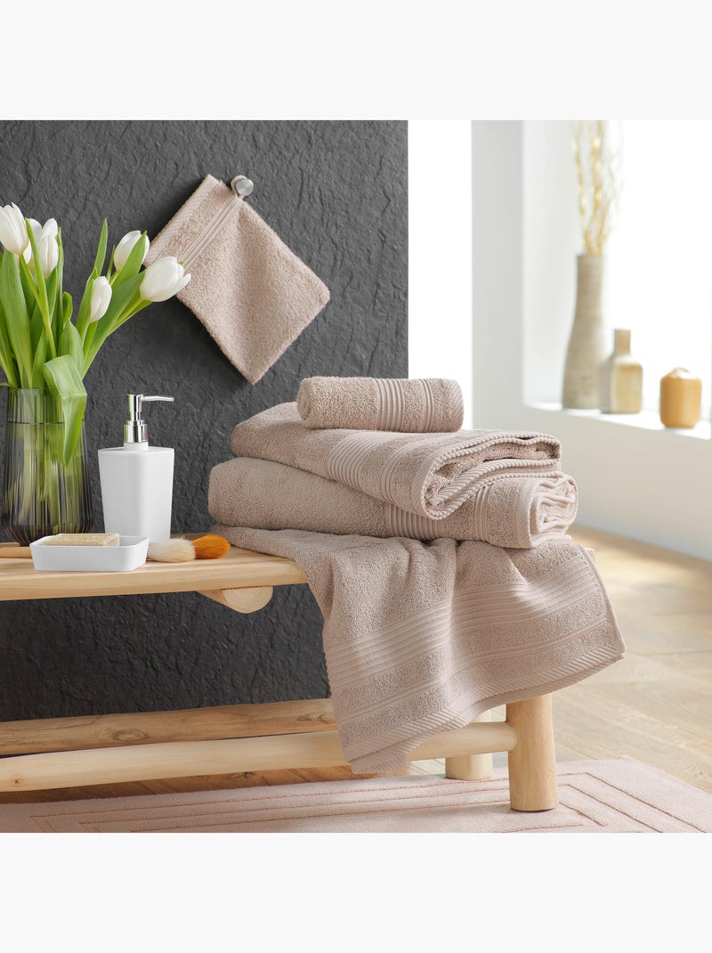 Serviette de Toilette en Coton Tendresse Taupe - Kiabi