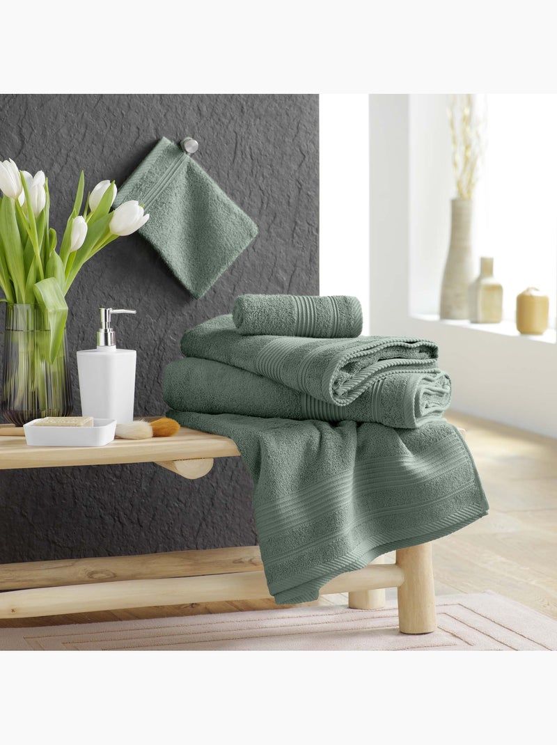 Serviette de toilette en coton tendresse Vert cèdre - Kiabi