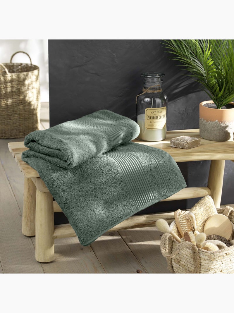 Serviette de Toilette en Coton Tendresse Vert cèdre - Kiabi