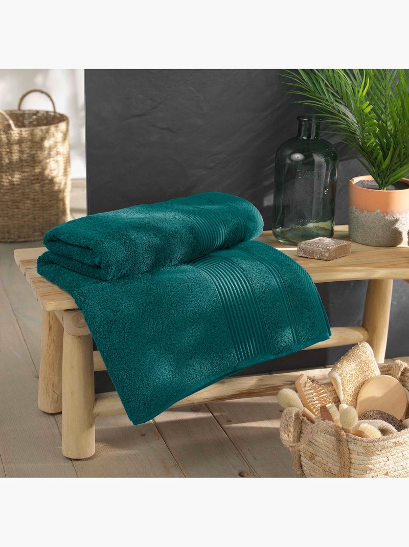 Serviette de toilette en coton tendresse Vert émeraude - Kiabi