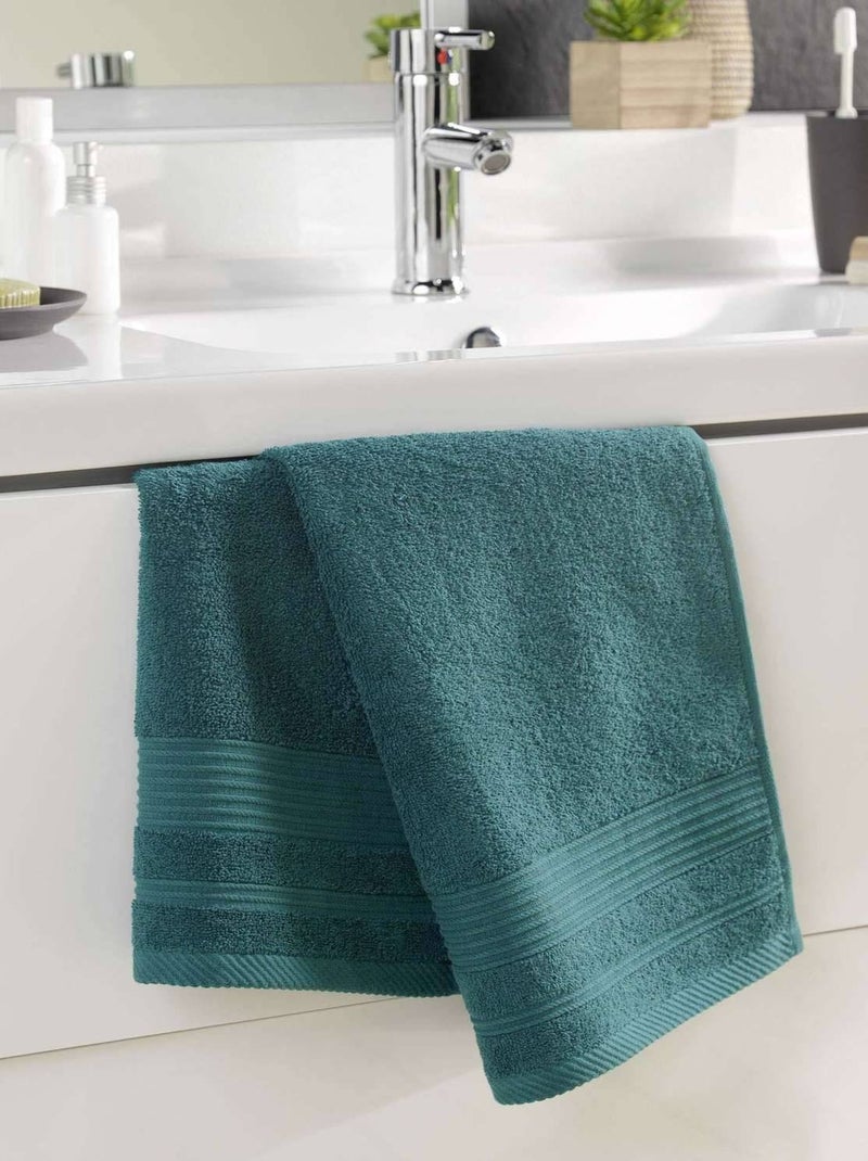 Serviette de toilette en éponge unie DAYTA Bleu foncé - Kiabi