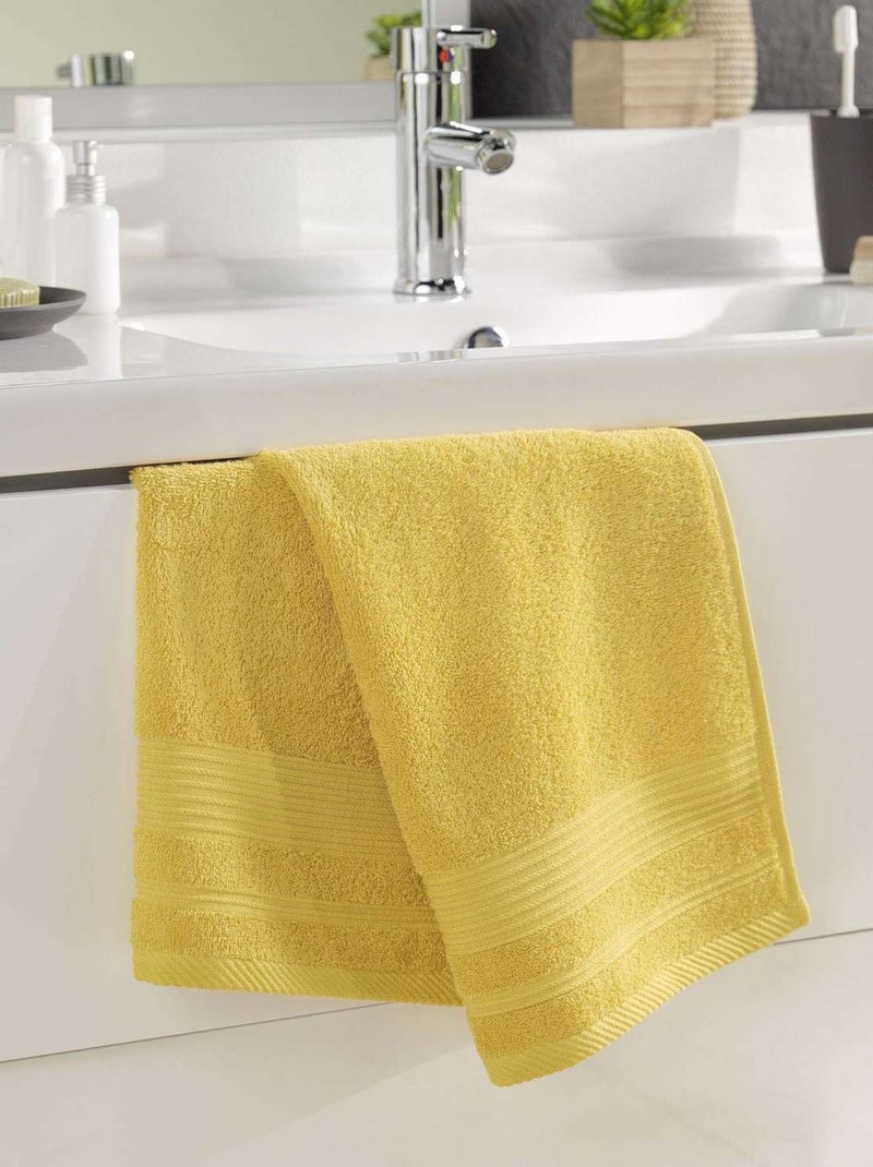 Serviette de toilette en éponge unie DAYTA Jaune - Kiabi