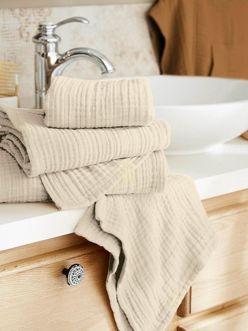 Serviette de toilette en gaze de coton Gaia Vert foncé - Kiabi