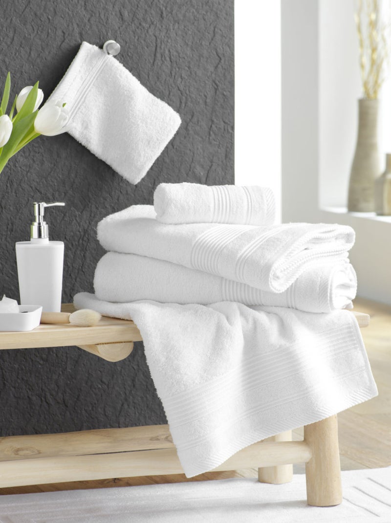 Serviette de toilette éponge unie tendresse Blanc - Kiabi