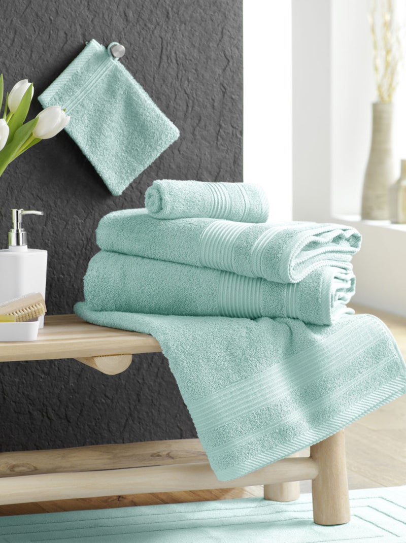Serviette de toilette éponge unie tendresse Bleu céladon - Kiabi