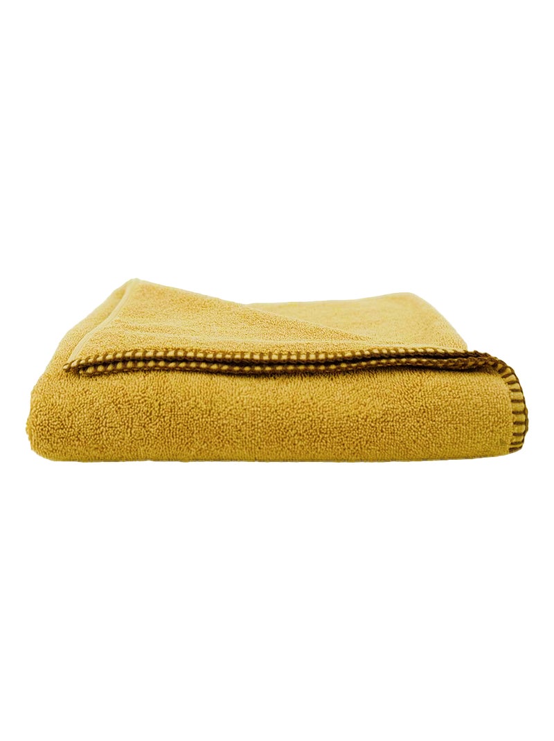 Serviette de toilette FJORD coton Jaune or - Kiabi