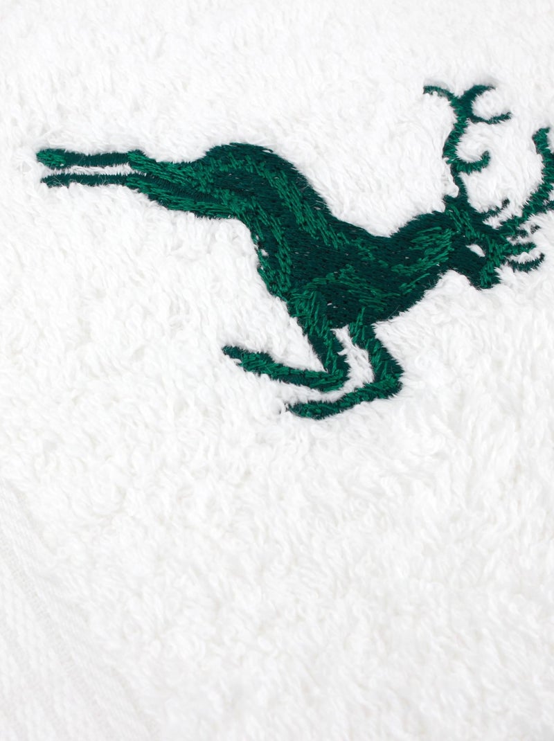 Serviette de toilette HIRSH Blanc Vert - Kiabi