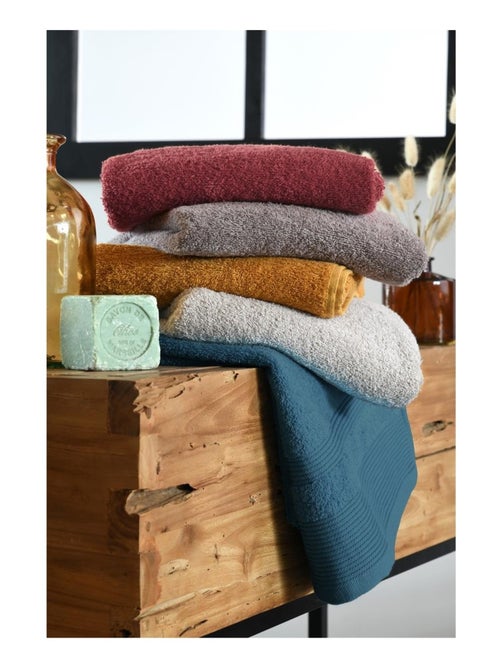 Serviette de toilette invite 30 x 50 cm Lylia Rose Marsala - Kiabi