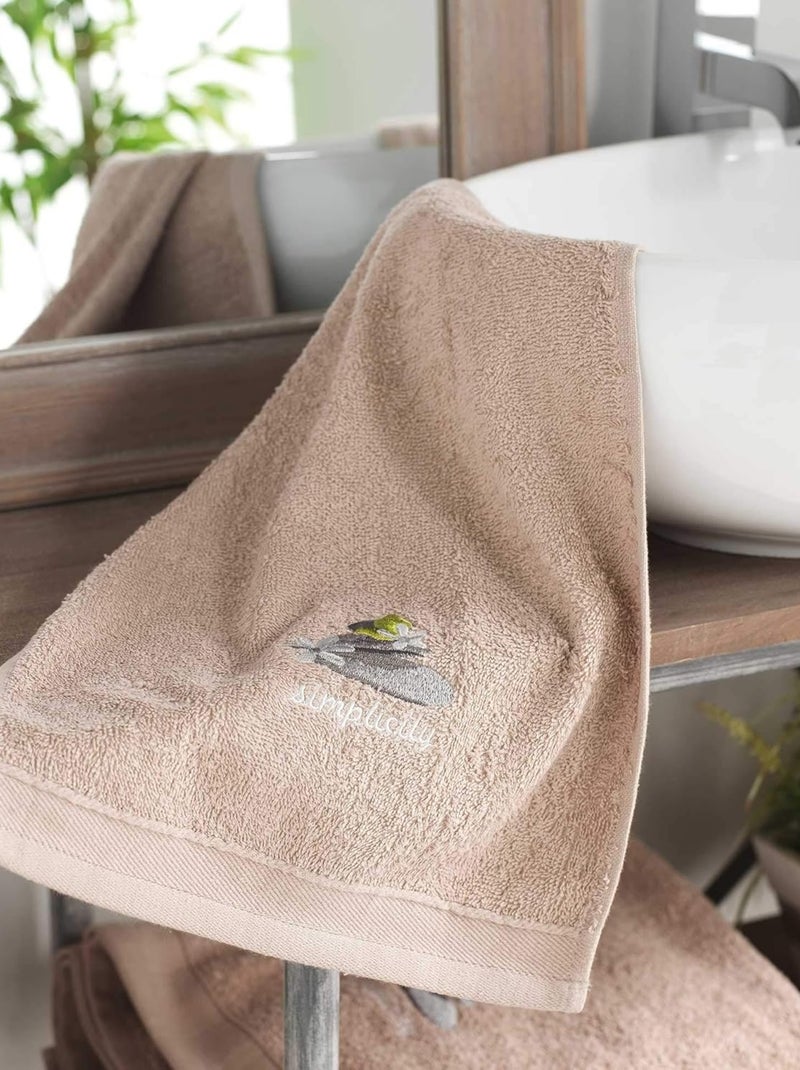 Serviette de toilette invite 30 x 50 cm Simplicity taupe Taupe - Kiabi