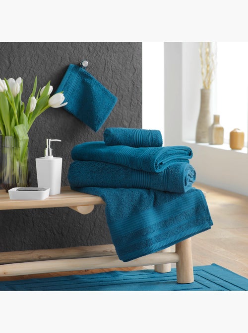 Serviette de toilette invite 30 x 50 cm Tendresse bleu saphir - Kiabi