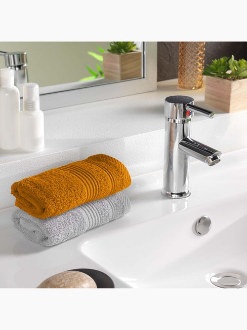 Serviette de toilette invite 30 x 50 cm Tendresse curry - Kiabi