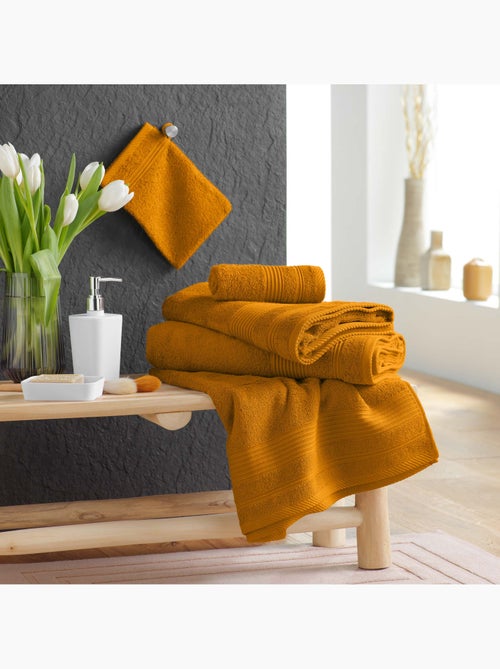 Serviette de toilette invite 30 x 50 cm Tendresse curry - Kiabi