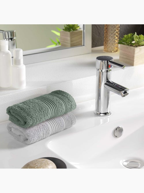 Serviette de toilette invite 30 x 50 cm Tendresse vert cèdre - Kiabi