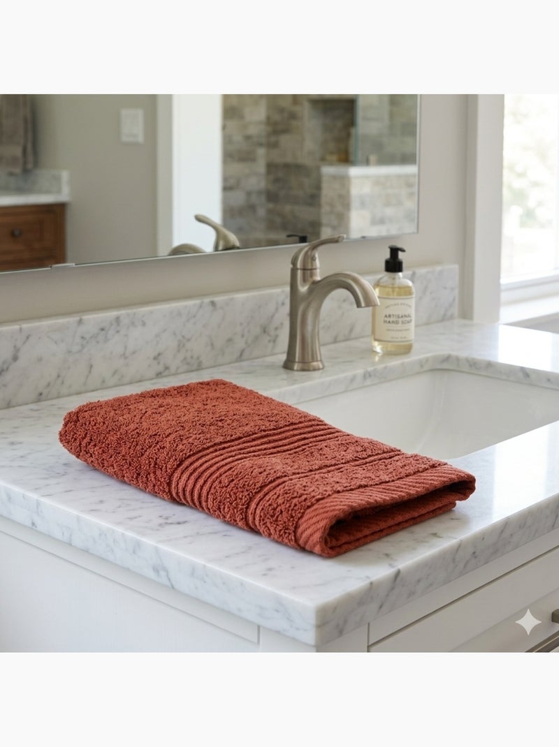 Serviette de toilette invite Tendresse Rouge Marsala - Kiabi