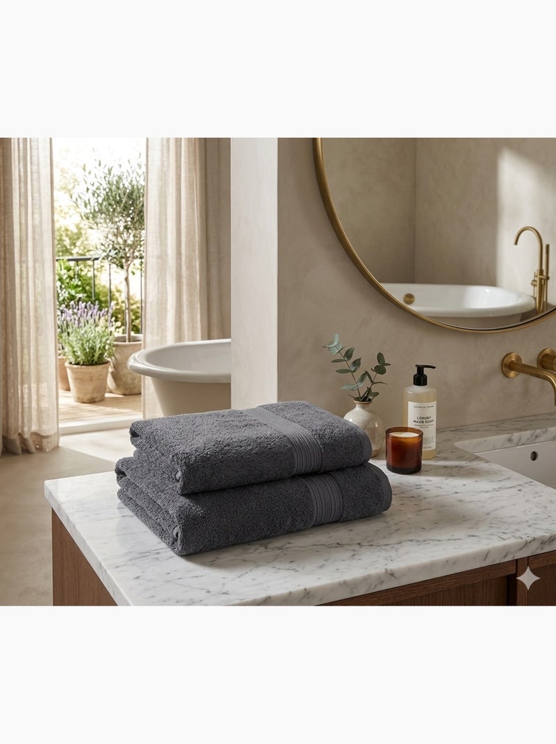 Serviette de toilette Laguna gris anthracite - Kiabi