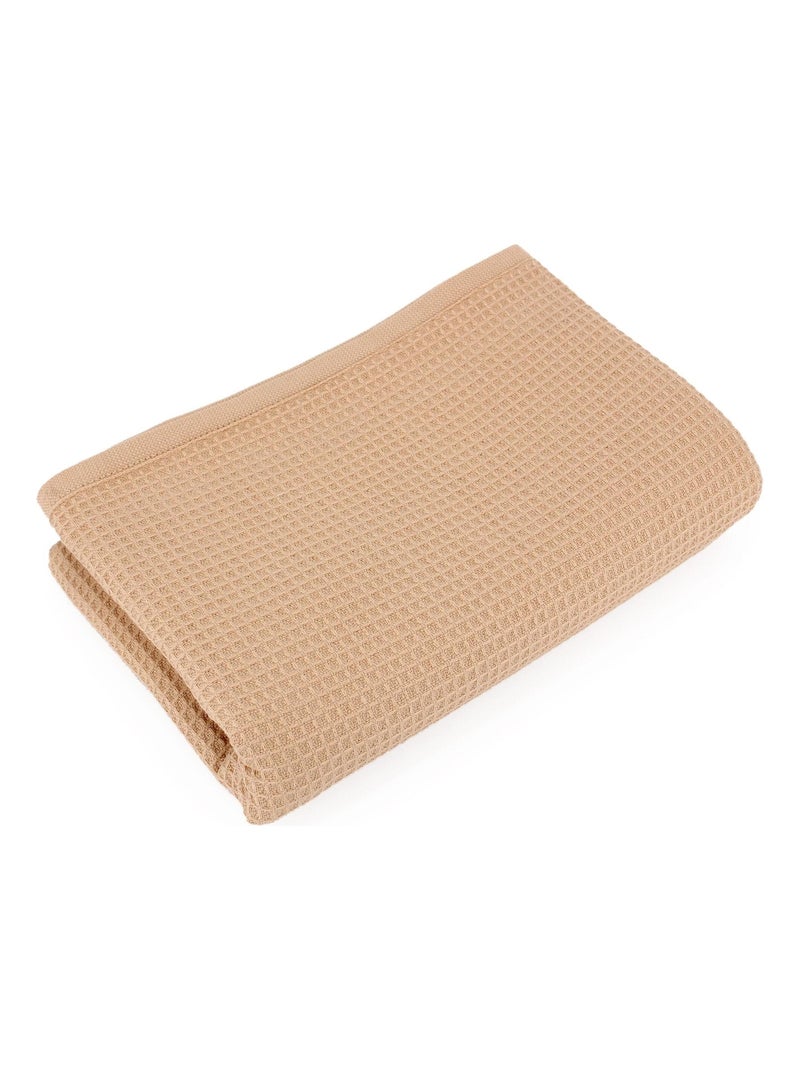 Serviette de toilette nid d'abeille PURE WAFFLE 300 g/m² Beige - Kiabi